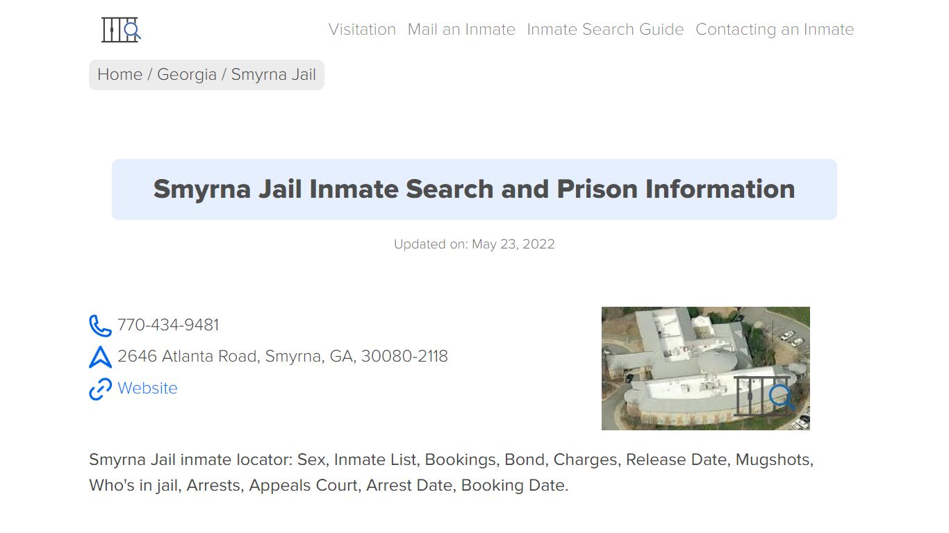 Smyrna Jail Inmate Search, Visitation, Phone no. & Mailing ...